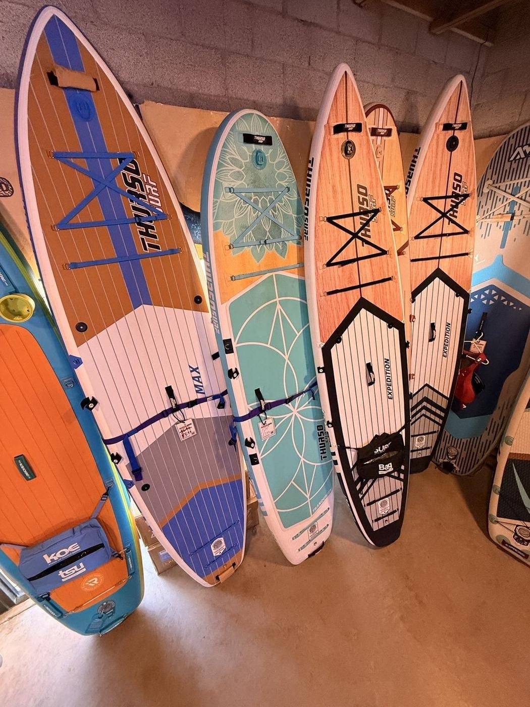 Paddleboards for sale at the Redline shop