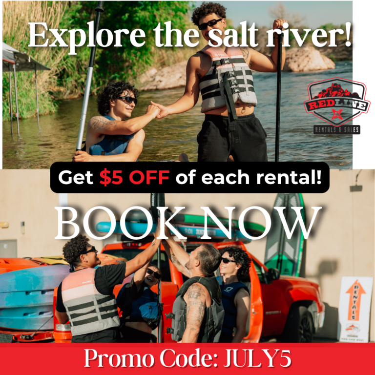 $5 off kayak rentals July MEsa,Arizona
